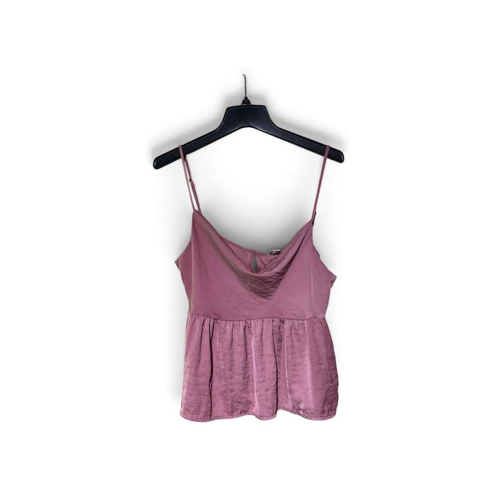 American Eagle Satin Babydoll Tank Top Size L Mauve Cowl Neck